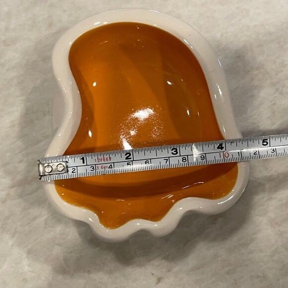 Vintage Bonwit Teller pottery dish ashtray orange and white France - Picture 8 of 12